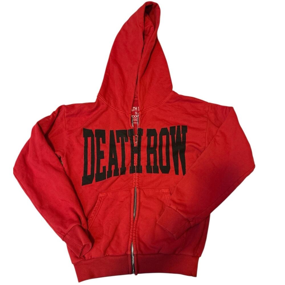 Death Row Records hoodie Zip Up Jacket Small Red